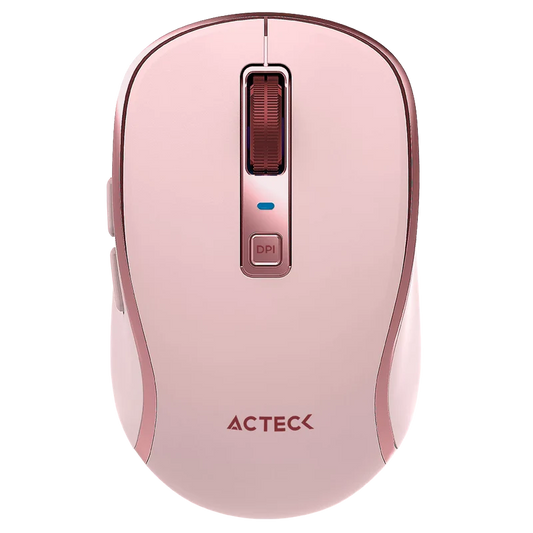 Mouse Acteck Optimize Trip Pro Mi580 / Inalambrico / 1600 Dpi Ajustable / 6 Botones + Scroll / Recargable / Dual Dongle Usb 2.4 Ghz + 2 Bluetooth / Win + Mac + Android / Rosa / Ac-939614