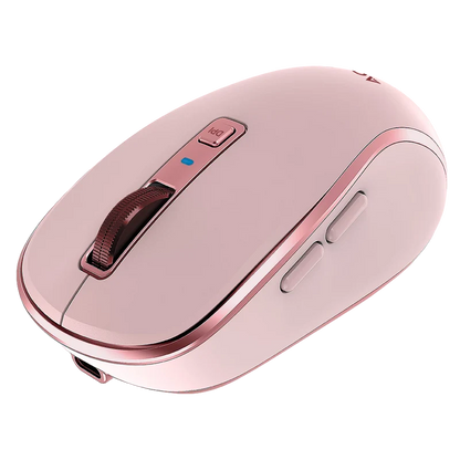 Mouse Acteck Optimize Trip Pro Mi580 / Inalambrico / 1600 Dpi Ajustable / 6 Botones + Scroll / Recargable / Dual Dongle Usb 2.4 Ghz + 2 Bluetooth / Win + Mac + Android / Rosa / Ac-939614