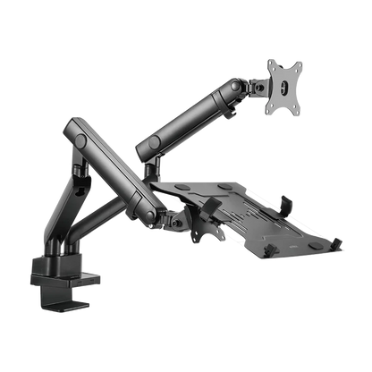 Soporte Acteck Enforce Motion Sm636 / Para Monitor 17-32 Pulg Y Laptop 10-15.6 Pulg / Rotacion Ajustable / Vesa 75-100mm / Adaptador De Escritorio / Max 8 Kg Por Brazo / Negro / Ac-939645