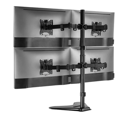 Soporte Acteck Enforce Zone-b Sm445 / Para Escritorio / 4 Monitores / 17-32 Pulg / Max 9 Kg Por Brazo / Vesa 75-100 Mm / Organizador De Cables / Negro / Ac-939669