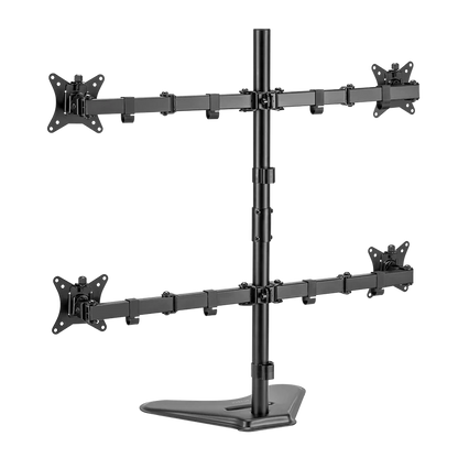 Soporte Acteck Enforce Zone-b Sm445 / Para Escritorio / 4 Monitores / 17-32 Pulg / Max 9 Kg Por Brazo / Vesa 75-100 Mm / Organizador De Cables / Negro / Ac-939669