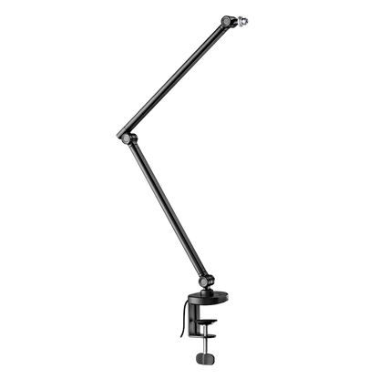 Soporte  Acteck Para Microfono Enforce Zone Micro Bm400 / Inclinacion Y Giro Ajustable / 1 Kg / Led Rgb / Alcance 357 Mm / Fijacion C-clamp / Advanced Series / Negro / Ac-939706
