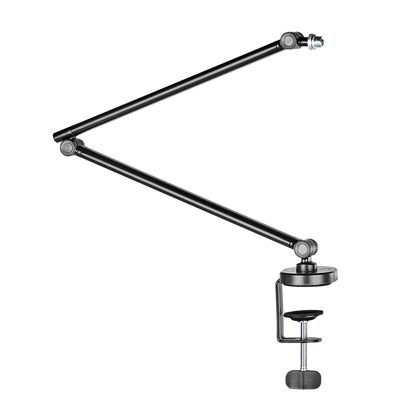 Soporte  Acteck Para Microfono Enforce Zone Micro Bm400 / Inclinacion Y Giro Ajustable / 1 Kg / Led Rgb / Alcance 357 Mm / Fijacion C-clamp / Advanced Series / Negro / Ac-939706