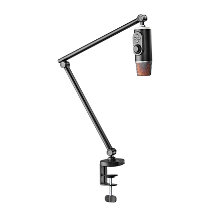 Soporte  Acteck Para Microfono Enforce Zone Micro Bm400 / Inclinacion Y Giro Ajustable / 1 Kg / Led Rgb / Alcance 357 Mm / Fijacion C-clamp / Advanced Series / Negro / Ac-939706