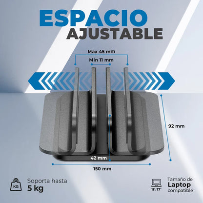Soporte Acteck Vault Stow Bn430 / Para Laptop / 11- 17 Pulg / Hasta 5 Kg / Anchura Ajustable / Negro / Ac-939744