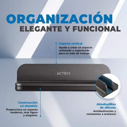Soporte Acteck Vault Stow Bn430 / Para Laptop / 11- 17 Pulg / Hasta 5 Kg / Anchura Ajustable / Negro / Ac-939744
