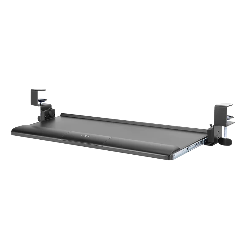 Bandeja Acteck De Teclado Y Mouse Vault Bow Key Bt444 / Para Debajo Del Escritorio / Hasta 5 Kg / Inclinacion 15* / Fijacion C-clamp Advanced Series / Negro / Ac-939751
