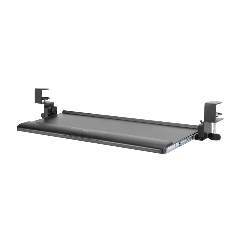 Bandeja Acteck De Teclado Y Mouse Vault Bow Key Bt444 / Para Debajo Del Escritorio / Hasta 5 Kg / Inclinacion 15* / Fijacion C-clamp Advanced Series / Negro / Ac-939751