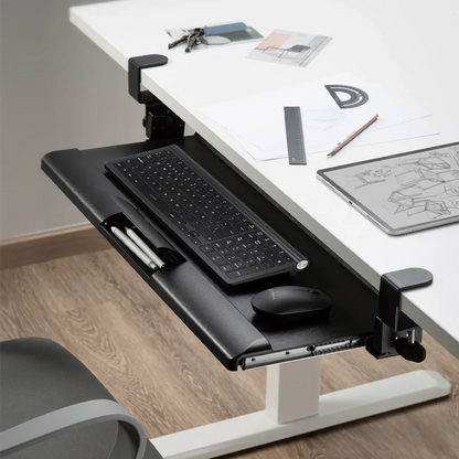 Bandeja Acteck De Teclado Y Mouse Vault Bow Key Bt444 / Para Debajo Del Escritorio / Hasta 5 Kg / Inclinacion 15* / Fijacion C-clamp Advanced Series / Negro / Ac-939751