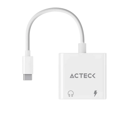 Adaptador Acteck Shift Plus Aa415 / Usb C - 2x Usb C / Audio - Tipo C Dp / Android - Ios / Blanco / Ac-939768