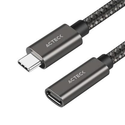 Cable Acteck Extension Link Plus Ce414 / Usb C - Usb C 3.1 / 60 Cm / 4k A 60 Hz / 10 Gbps / Nylon Trenzado / Macho A Hembra / Negro / Ac-939782
