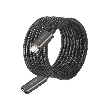 Cable Acteck Extension Link Plus Ce414 / Usb C - Usb C 3.1 / 60 Cm / 4k A 60 Hz / 10 Gbps / Nylon Trenzado / Macho A Hembra / Negro / Ac-939782