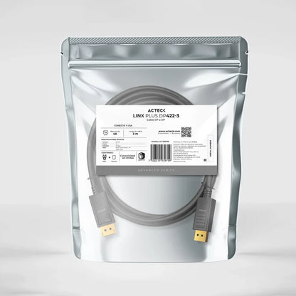 Cable Acteck Link Plus Dp422-3 / Display Port - Display Port / 4k A 60 Mhz / 3 M Largo / 17 Gbps / Calibre 30 Awg / Macho A Macho / Negro / Ac-939799
