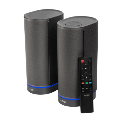 Bocinas Acteck Dynamic Exact X Bs660 / Inalambrica / Bluetooth Aux Usb / 2 Canales 50 W Rms / 45hz- 20khz / Iluminacion Led / Negro / Ac-939812