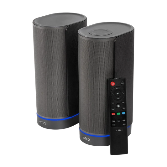 Bocinas Acteck Dynamic Exact X Bs660 / Inalambrica / Bluetooth Aux Usb / 2 Canales 50 W Rms / 45hz- 20khz / Iluminacion Led / Negro / Ac-939812