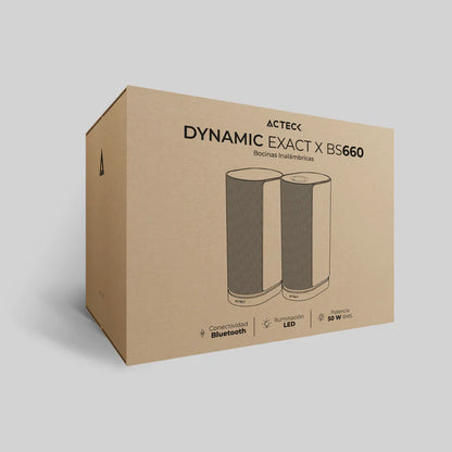 Bocinas Acteck Dynamic Exact X Bs660 / Inalambrica / Bluetooth Aux Usb / 2 Canales 50 W Rms / 45hz- 20khz / Iluminacion Led / Negro / Ac-939812