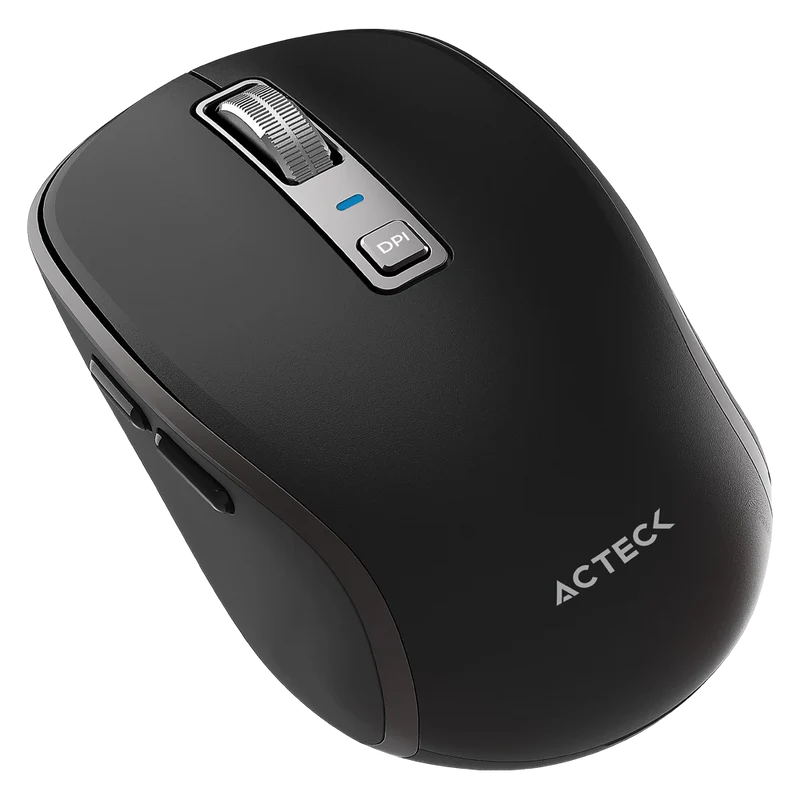Mouse Acteck Optimize Trip Pro Mi580 / Inalambrico / 1600 Dpi Ajustable / 6 Botones Scroll / Recargable / Dual Dongle Usb 2.4 Ghz 2 Bluetooth / Win Mac Android / Negro / Ac-939591