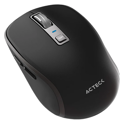 Mouse Acteck Optimize Trip Pro Mi580 / Inalambrico / 1600 Dpi Ajustable / 6 Botones Scroll / Recargable / Dual Dongle Usb 2.4 Ghz 2 Bluetooth / Win Mac Android / Negro / Ac-939591