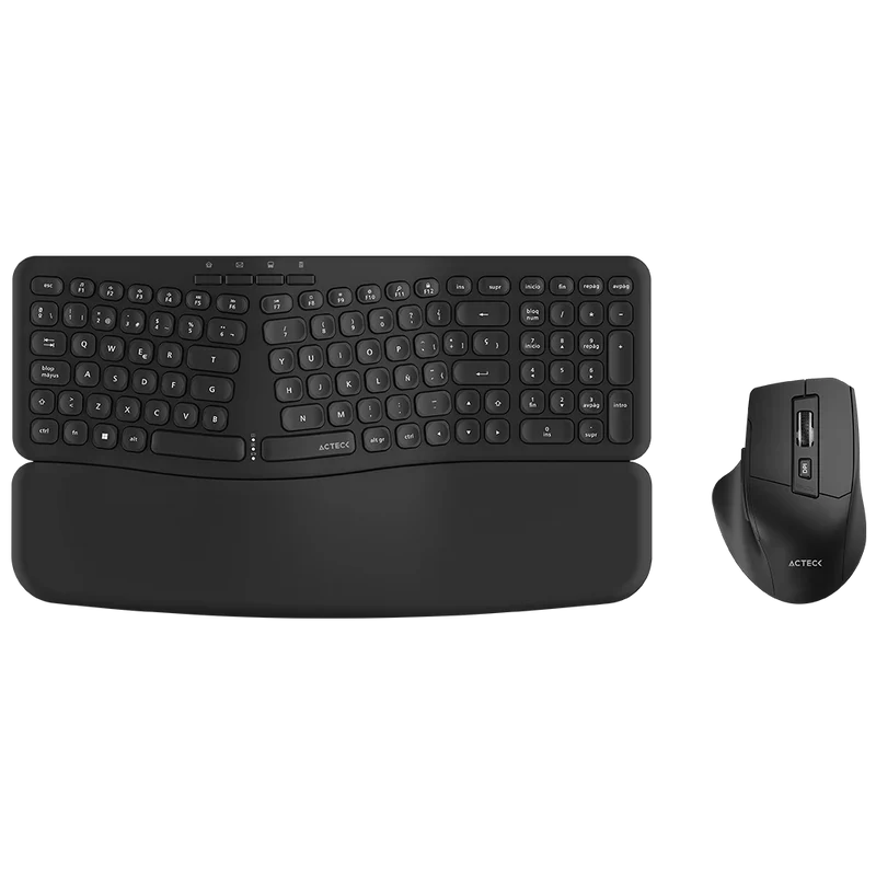 Kit Teclado Y Mouse Acteck Creator Ultra Confort Mk650 / Inalambrico / Membrana / Ergonomico / Reposabrazos / Negro / Ac-939867