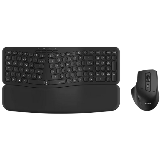 Kit Teclado Y Mouse Acteck Creator Ultra Confort Mk650 / Inalambrico / Membrana / Ergonomico / Reposabrazos / Negro / Ac-939867