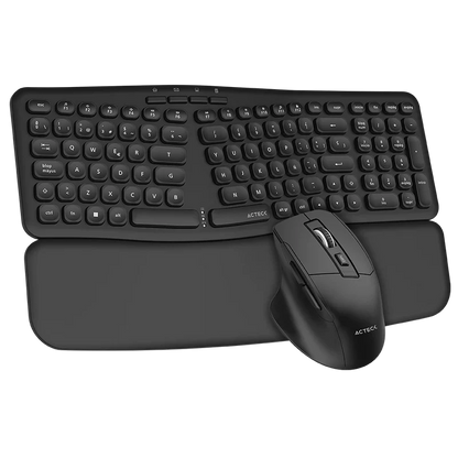 Kit Teclado Y Mouse Acteck Creator Ultra Confort Mk650 / Inalambrico / Membrana / Ergonomico / Reposabrazos / Negro / Ac-939867
