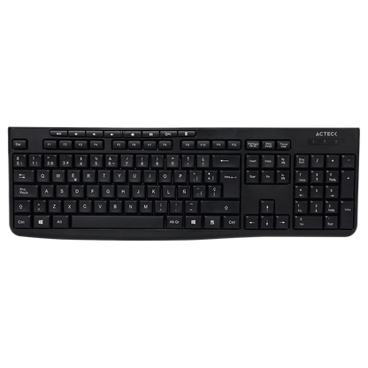 Kit Acteck Creator Prime Mk255 / Teclado Y Mouse / Inalambrico / Membrana / Multimedia / 105 Teclas / Optico / 1600 Dpi / 3 Botones + Scroll / Negro / Ac-939935