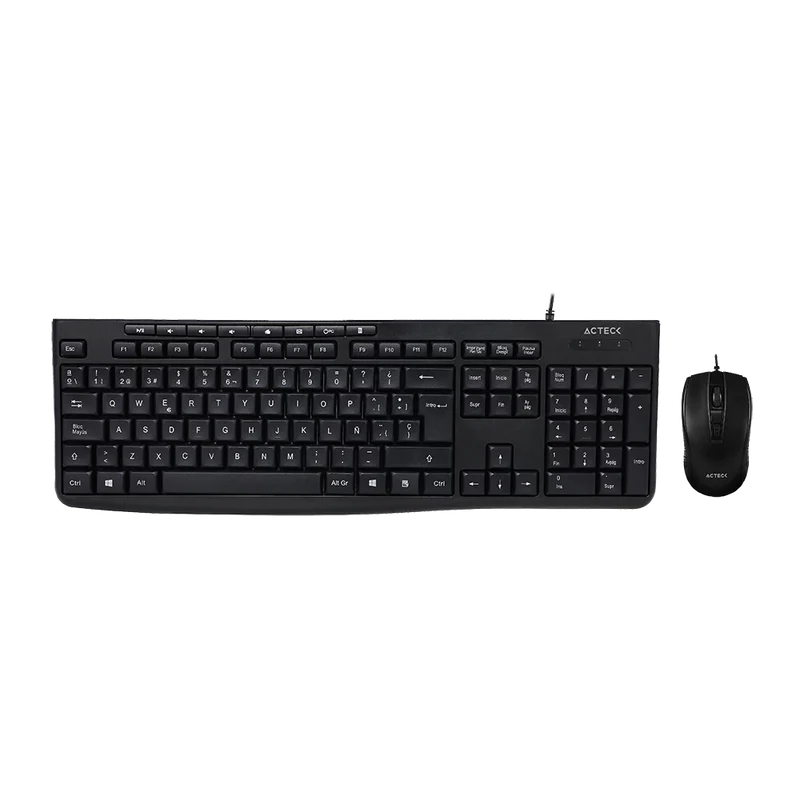 Kit Acteck Creator Prime Mk455 / Teclado Y Mouse / Alambrico / 105 Teclas / Multimedia / 1600 Dpi Ajustable / Optico / 3 Botones + Scroll / Win - Mac Os - Android / Negro / Ac-939928
