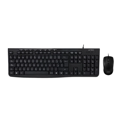 Kit Acteck Creator Prime Mk455 / Teclado Y Mouse / Alambrico / 105 Teclas / Multimedia / 1600 Dpi Ajustable / Optico / 3 Botones + Scroll / Win - Mac Os - Android / Negro / Ac-939928