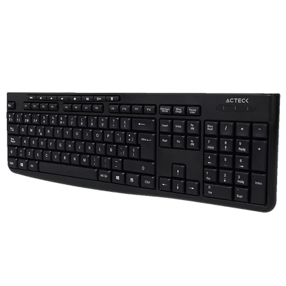 Kit Acteck Creator Prime Mk255 / Teclado Y Mouse / Inalambrico / Membrana / Multimedia / 105 Teclas / Optico / 1600 Dpi / 3 Botones + Scroll / Negro / Ac-939935