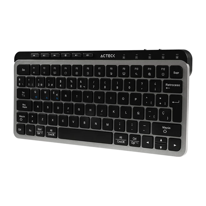 Teclado Acteck Inspire Krea Ti750 / Inalambrico / Multidispositivo Dual / Dongle Usb - 2 Bt - Cable Usb / Windows - Mac / EspaÑol / 85 Teclas / Multimedia / Recargable / Negro / Ac-940092