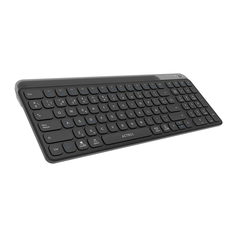 Teclado Acteck Inspire Trek Ti747 / Inalambrico / Multidispositivo Dual / Windows - Mac - Android / EspaÑol / 99 Teclas / Multimedia / Dongle Usb - Bt 5.1 - Cable Usb / Recargable / Negro / Ac-940108