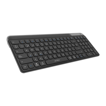 Teclado Acteck Inspire Trek Ti747 / Inalambrico / Multidispositivo Dual / Windows - Mac - Android / EspaÑol / 99 Teclas / Multimedia / Dongle Usb - Bt 5.1 - Cable Usb / Recargable / Negro / Ac-940108