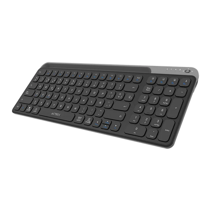 Teclado Acteck Inspire Trek Ti747 / Inalambrico / Multidispositivo Dual / Windows - Mac - Android / EspaÑol / 99 Teclas / Multimedia / Dongle Usb - Bt 5.1 - Cable Usb / Recargable / Negro / Ac-940108
