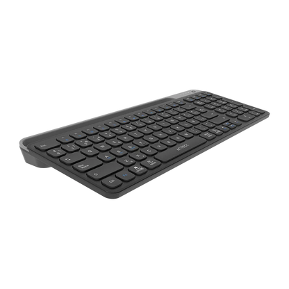 Teclado Acteck Inspire Trek Ti747 / Inalambrico / Multidispositivo Dual / Windows - Mac - Android / EspaÑol / 99 Teclas / Multimedia / Dongle Usb - Bt 5.1 - Cable Usb / Recargable / Negro / Ac-940108