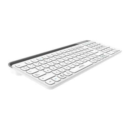 Teclado Acteck Inspire Trek Ti747 / Inalambrico / Multidispositivo Dual / Windows - Mac -android / EspaÑol / 99 Teclas / Multimedia / Dongle Usb - Bt 5.1 - Cable Usb / Recargable / Blanco / Ac-940115