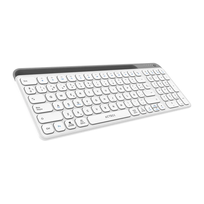 Teclado Acteck Inspire Trek Ti747 / Inalambrico / Multidispositivo Dual / Windows - Mac -android / EspaÑol / 99 Teclas / Multimedia / Dongle Usb - Bt 5.1 - Cable Usb / Recargable / Blanco / Ac-940115