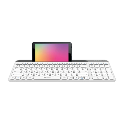 Teclado Acteck Inspire Trek Ti747 / Inalambrico / Multidispositivo Dual / Windows - Mac -android / EspaÑol / 99 Teclas / Multimedia / Dongle Usb - Bt 5.1 - Cable Usb / Recargable / Blanco / Ac-940115