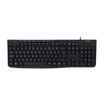 Teclado Acteck Inspire Prime Ta222 / Alambrico / Usb 2.0 / 112 Teclas / Ultraligero / Windows - Mac / EspaÑol / Multimedia / Membrana / Negro / Ac-940146