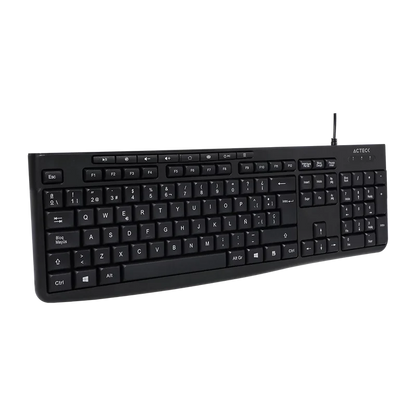 Teclado Acteck Inspire Prime Ta222 / Alambrico / Usb 2.0 / 112 Teclas / Ultraligero / Windows - Mac / EspaÑol / Multimedia / Membrana / Negro / Ac-940146