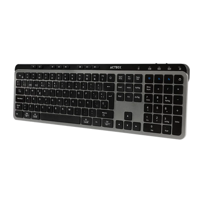 Kit Acteck Creator Krea Mk755 / Teclado Y Mouse / Inalambrico Dual / Multidispositivo / Recargable / Dongle Usb + Bt / Win - Mac / EspaÑol / 118 Teclas / 2000 Dpi / Optico / Negro - Gris / Ac-940160