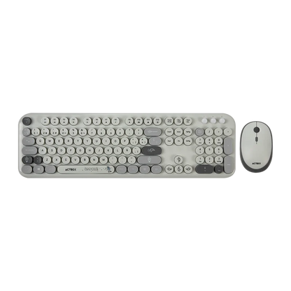 Kit Acteck Creator Chic K-colors Mk485 / Inalambrico / Multimedia / Dongle 2.4 / Esp / 105 Teclas / Optico / 1600 Dpi Ajustable / 4 Botones + Scroll / Win + Mac / Gris / Ac-940184