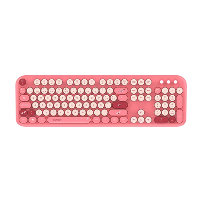 Kit Acteck Creator Chic K-colors Mk485 / Inalambrico / Multimedia / Dongle 2.4 / Esp / 105 Teclas / Optico / 1600 Dpi Ajustable / 4 Botones + Scroll / Win + Mac / Rojo-rosa / Ac-940207