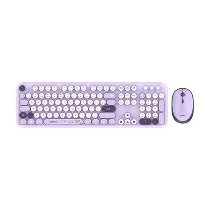 Kit Acteck Creator Chic K-colors Mk485 / Inalambrico / Multimedia / Dongle 2.4 / Esp / 105 Teclas / Optico / 1600 Dpi Ajustable / 4 Botones + Scroll / Win + Mac / Violeta / Ac-940214