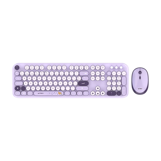 Kit Acteck Creator Chic K-colors Mk485 / Inalambrico / Multimedia / Dongle 2.4 / Esp / 105 Teclas / Optico / 1600 Dpi Ajustable / 4 Botones + Scroll / Win + Mac / Violeta / Ac-940214