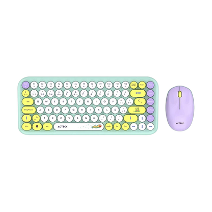 Kit Acteck Creator Chic K-colors Mk480 / Teclado Y Mouse / Inalambrico - Multimedia / 85 Teclas / Optico / 800 Dpi / 4 Botones + Scroll / Win + Mac / EspaÑol / Dongle Usb / Tiffany / Ac-940238