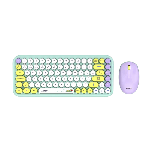 Kit Acteck Creator Chic K-colors Mk480 / Teclado Y Mouse / Inalambrico - Multimedia / 85 Teclas / Optico / 800 Dpi / 4 Botones + Scroll / Win + Mac / EspaÑol / Dongle Usb / Tiffany / Ac-940238