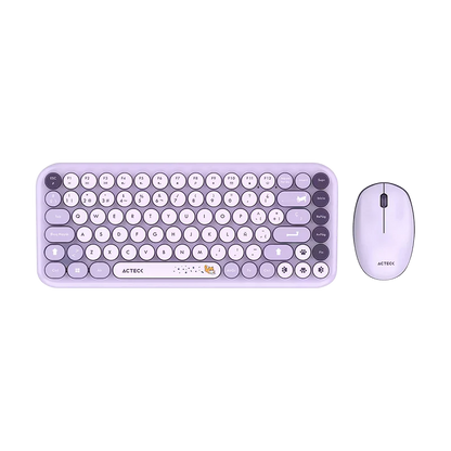 Kit Acteck Creator Chic K-colors Mk480 / Teclado Y Mouse / Inalambrico - Multimedia / 85 Teclas / Optico / 800 Dpi / 4 Botones + Scroll / Win + Mac / EspaÑol / Dongle Usb / Violeta / Ac-940252