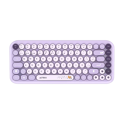 Kit Acteck Creator Chic K-colors Mk480 / Teclado Y Mouse / Inalambrico - Multimedia / 85 Teclas / Optico / 800 Dpi / 4 Botones + Scroll / Win + Mac / EspaÑol / Dongle Usb / Violeta / Ac-940252