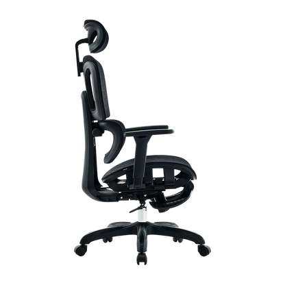Silla Acteck Flux Pro Ec757 / Ergonomica / Max 150 Kg / Piston Clase 4 / Reposabrazos 3d / Reposapies / Cabecera Ajustable / Inclinacion 135 Grados / Tela Transpirable / Negro / Ac-940269