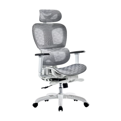 Silla Acteck Flux Pro Ec757 / Ergonomica / Max 150 Kg / Piston Clase 4 / Reposabrazos 3d / Reposapies / Cabecera Ajustable / Inclinacion 135 Grados / Tela Transpirable / Blanco / Ac-940276